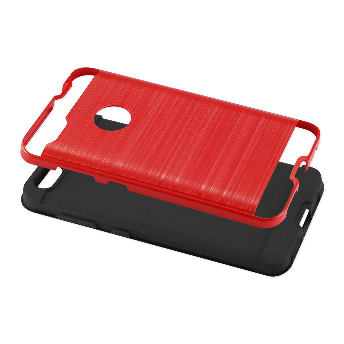 Reiko ZTE Blade X Hybrid Brushed Metal Texture Case In Red