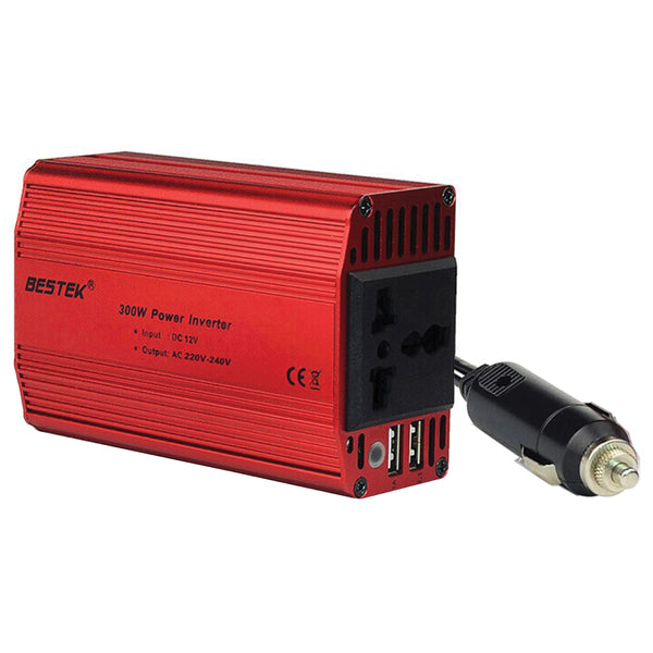 300-Watt 12-Volt DC Plug-in Cigarette Lighter Power Inverter with AC  Outlets and USB Ports with 4.2 Amps Shared –