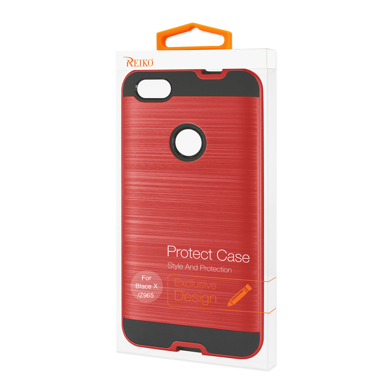 Reiko ZTE Blade X Hybrid Brushed Metal Texture Case In Red 