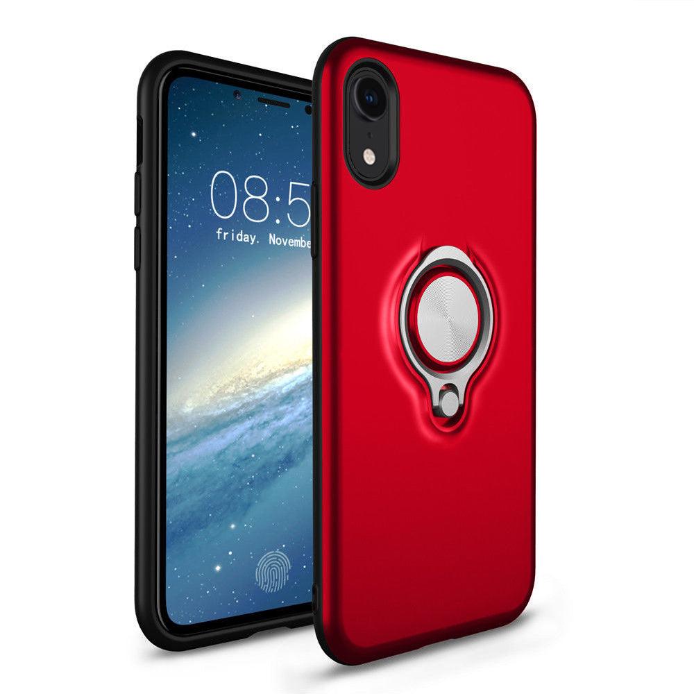 Xpression Apple iPhone XR (6.1 Inch) Phone Case Hybrid Durable 360 Degree  Rotatable Ring Stand Holder Kickstand Fit Magnetic Car Mount Protective Case  RED Cover - Walmart.com