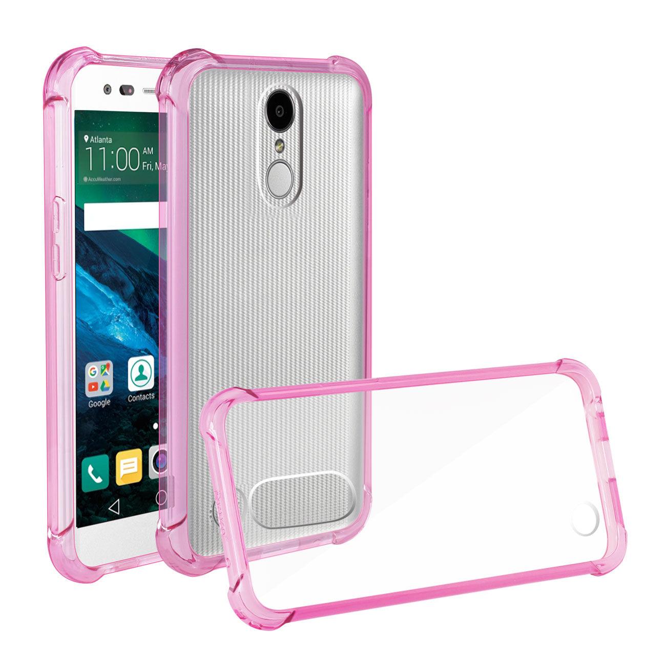 Reiko iPhone Xs Max Clear Bumper Case with Air Cushion Protection in Clear Hot Pink