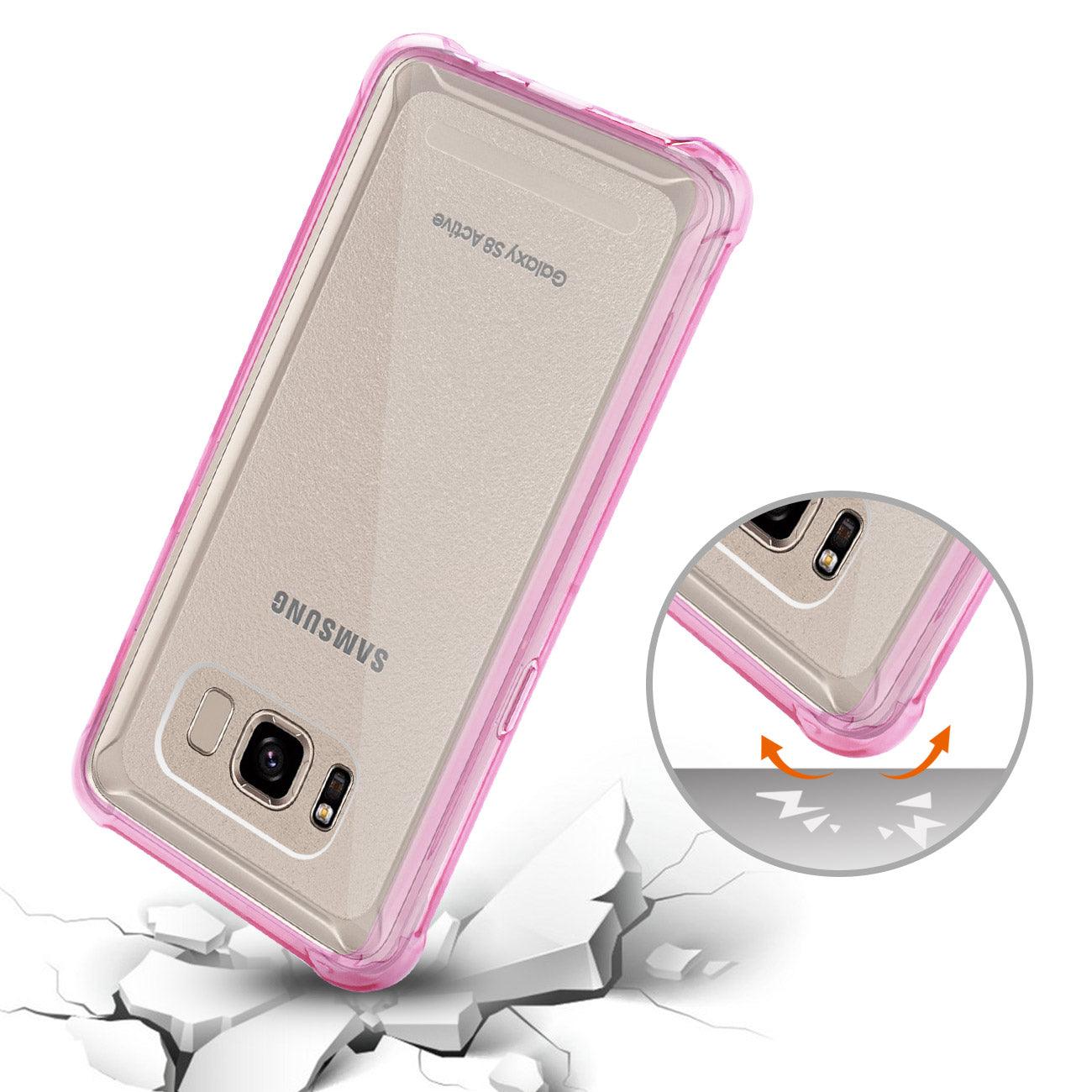 Reiko iPhone Xs Max Clear Bumper Case with Air Cushion Protection in Clear Hot Pink