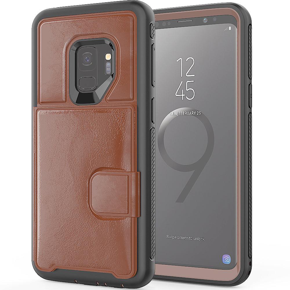 Smartphone Flip Cases Wallet Case for Samsung Galaxy S9 Plus, Leather Case  with Card Holder, Double Magnetic Clasp and Durable Shockproof Cover for  Samsung Galaxy S9 Plus,Magnetic Phone Case for Car F 